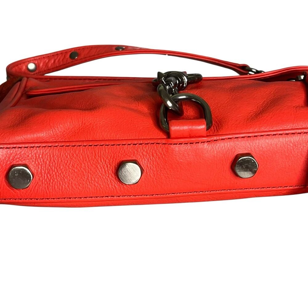 Rebecca Minkoff Leather Mini Mac Clutch Crossbody Bag Convertible Tomato Red - Picture 7 of 11